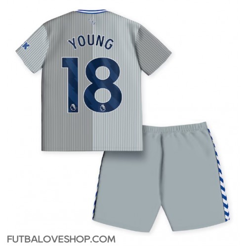 Dres Everton Ashley Young #18 Tretina pre deti 2023-24 Krátky Rukáv (+ trenírky)